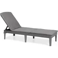 Allibert by KETER Sun lounger - - Jaipur - in imitation woven rattan resin - Gray
