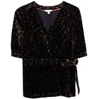 White Stuff Isabelle Velvet Wrap Top Grey Multi Taglia: 8 | Magliette intime Outlet | Donna | Grigio