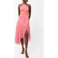 French Connection Arla Ruffle Halterneck Dress Sz18 Coral Multi Taglia: 6 | Abiti Midi Outlet | Donna | Arancia