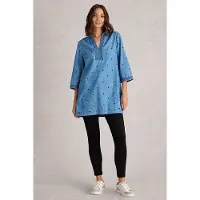 White Stuff Blaire Denim Embroidered Tunic Mid Denim Taglia: 8 PETITE | Magliette intime Outlet | Donna | Blu