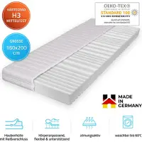 HOME DELUXE - Materasso Ortho-Basic- 160 x 200 cm - schiuma comfort, utilizzabile su entrambi i lati, 7 zone di reclinazione - traspirante, lavabile, 16 cm di altezza totale
