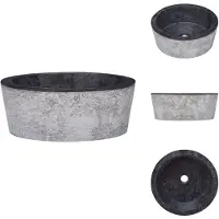 vidaXL Lavabo nero Ø40x15 cm in marmo - Lavabo da bagno