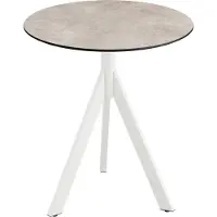 Veba Tavolo da terrazzo Infinity Tripod, struttura bianca + piano in HPL color pietra di luna Ø70 cm, 1 pezzo