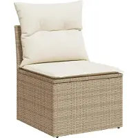 vidaXL Set di divani da giardino 5 pezzi con cuscini Beige poly rattan