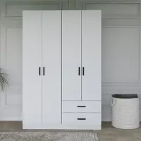 Skye Decor , Yaman 1600-033 - Bianco, armadio, bianco opaco, 100% pannelli truciolari rivestiti in melamina, 120 x 45 x 180 cm