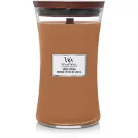 Woodwick Santal Myrrh candela profumata con stoppino in legno 610 g