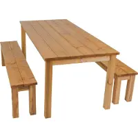 Axi - Louise | Tavolo da picnic in legno, panche in legno rimovibili 200 cm | Colore marrone, legno di abete rosso | Tavolo da picnic 6 persone