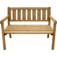 Axi - Charlotte | Panca da giardino in legno 110 cm - Marrone | Panca da esterno 2 posti, legno di abete rosso | Panca da giardino - Schienale alto - Seduta confortevole