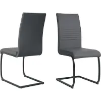 Möbilia Set di 2 sedie a sbalzo | Similcuoio | struttura a sbalzo | L 42 x P 59 x H 97 cm | grigio - nero | 21020059 | serie STUHL