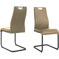 Möbilia Set di 2 sedie a sbalzo | ecopelle | struttura a sbalzo | L 42 x P 56 x H 98 cm | taupe - nero | 21020057 | serie STUHL
