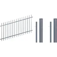 Alberts 511586 Kit completo per recinzione, modello "Zaun", con pali regolabili per l'incasso nel cemento, colore antracite, altezza 100 cm, lunghezza 6 metri