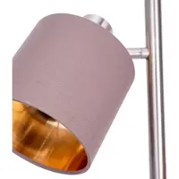 Naeve Piantana Maron, 3 luci, tessuto, marrone/oro