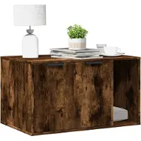 vidaXL Lettiera in rovere affumicato 80x50x45 cm Materiale a base di legno