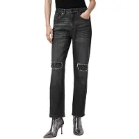 AllSaints Ida Cropped Emb Jean Black Taglia: W26 | Jeans straight fit Outlet | Donna | Nero