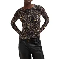 AllSaints Edana Mesh Top Jinx Golden Brown Taglia: 2 | Maglie a manica lunga Outlet | Donna | Marrone