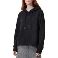 AllSaints Etie Emb Rose Hoody Black Taglia: M | Felpe con cappuccio Outlet | Donna | Rosa