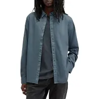 AllSaints Hawthorne Ls Shirt Ashy Blue Taglia: XS | Camicie Casual Outlet | Uomo | Blu