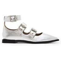 AllSaints Susan Buckle Shoe Silver Taglia: 37 | Infradito Outlet | Donna | Grigio