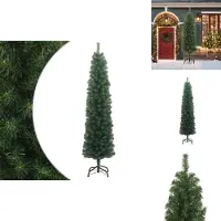 vidaXL Albero di Natale artificiale slim con supporto verde 210 cm PVC - Alberi di Natale