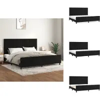 vidaXL Struttura letto con testiera nera 200x200 cm in velluto - Letti e strutture letto
