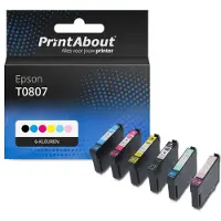 PrintAbout Cartuccia compatibile Epson T0807 - 6 colori Multipack