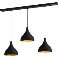 Bamyum Lampada a sospensione | Adash | Lampada a sospensione in metallo nero a 3 luci