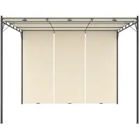 vidaXL Padiglione da giardino con tenda laterale 3x3x2,25 m crema - Padiglioni e tende per feste