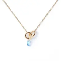 PDPaola Bellissima Blue Lily CO01-842-U Placcata Oro — Collana
