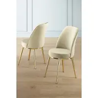 Skye Decor , Pefa - Crema, Oro, Set di sedie (2 pezzi), Crema, Struttura: 100% METALLO, 45 x 91 x 42 cm