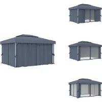 vidaXL Padiglione con tenda 4x3 m in alluminio antracite - Padiglioni e tende per feste