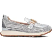 Hispanitas per donna. HV253919 Scarpe da ginnastica bianche del Kansas (35), Pelle, Argento, Basso, 1 a 3 cm, Nessuno, Casual
