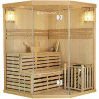 Artsauna Sauna interna Espoo 150 Premium, dimensioni 150 x 150 x 200 cm, potenza 6 kW, stufa per sauna Harvia, per 3 persone