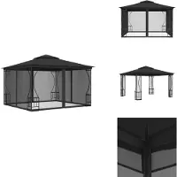 vidaXL Padiglione con rete 300x300x265 cm antracite - Padiglioni e tende per feste