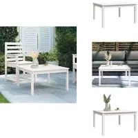 vidaXL Tavolo da giardino bianco 82,5x82,5x45 cm in legno di pino massiccio - Tavoli da giardino