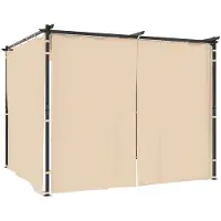 vidaXL Padiglione con tende 3 x 3 m in acciaio color crema - Padiglioni e tende per feste
