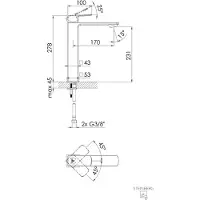 Steinberg Série 342 Mitigeur de lavabo, sans garniture de vidage, saillie 170mm, 3421700S, 3421700S