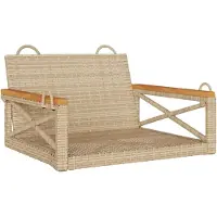 The Living Store Sedia sospesa Beige 63x62x40 cm Poly Rattan