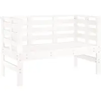 The Living Store Panca da giardino bianca 111,5x53x71 cm in legno di pino massiccio