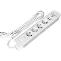 ORNO | Ciabatta Elettrica OR-AE-13243 - 3 m - Bianca - 4 Prese - Protezione Da Sovratensione - USB