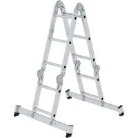 MUNK Günzburger Steigtechnik Scala multiuso a 4 sezioni con traversa nivello 2x2 + 2x3 pioli