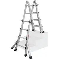 Iller-Leiter Scala telescopica Iller, accessibile da entrambi i lati con braccio triangolare, 4x6 pioli e 7,10 m AH