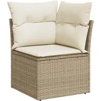 vidaXL Set di divani da giardino 9 pezzi con cuscini Beige poly rattan
