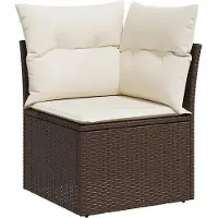 vidaXL Set di divani da giardino da 10 pezzi con cuscini in polirattan marrone