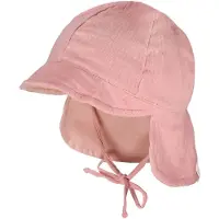 Maximo Baby's Peak Cap with Tie + Muslin Neck Protector Cappellino Bambini (47 cm, fuchsia)