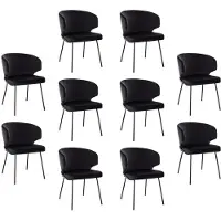 HOME DELUXE - Sedia imbottita AMARA- 10 pezzi, colore: nero velluto - imbottitura morbida, carico massimo 120 kg I Sedia da cucina Sedie da pranzo Sedie da sala da pranzo