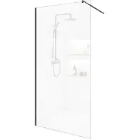 HOME DELUXE - Cabina doccia - BAKI - larghezza: 80 cm, profilo nero, vetro trasparente, telaio in alluminio - vetro temperato di sicurezza da 10 mm I Walk in shower, cabina doccia, porta doccia