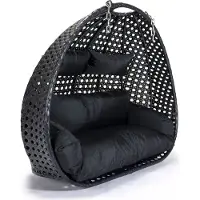 HOME DELUXE - Sedia sospesa Twin - Nero, solo cesto - incl. cuscini di seduta e di schienale I Sedia sospesa in polyrattan cesto sospeso per altalena da giardino