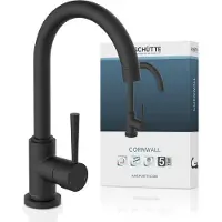 Schutte Miscelatore da cucina SCHÜTTE CORNWALL, miscelatore da cucina con funzione di risparmio energetico, miscelatore monocomando bocca girevole a 360°, nero opaco