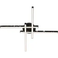 Briloner Plafoniera Rey, effetto glitter, 4 luci, nero