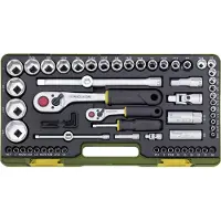 Proxxon Industrial Steckschlüsselsatz, Komplettsatz mit 1/4'' und 1/2''-Umschaltratsche